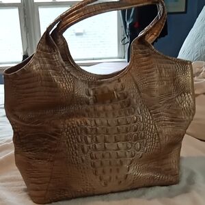 Brahmin Gold Crocodile-Embossed Tote